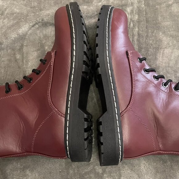 Torrid Burgundy Wide Combat Boots Women’s 9WW Chunky Lace-Up Size 9 - Picture 3 of 8